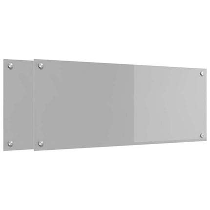 Köksskydd 2 pcs Ljusgrå 100 x 40 cm härdat glas