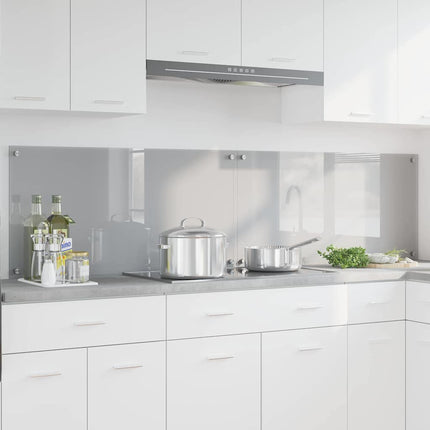 Köksskydd 2 pcs Ljusgrå 100 x 50 cm härdat glas