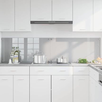 Köksskydd 2 pcs Ljusgrå 100 x 50 cm härdat glas