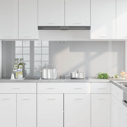 Köksskydd 2 pcs Ljusgrå 100 x 60 cm härdat glas
