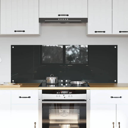 Köksskydd 2 pcs Mörkgrå 70 x 50 cm härdat glas