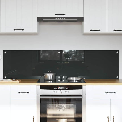 Köksskydd 2 pcs Mörkgrå 80 x 40 cm härdat glas