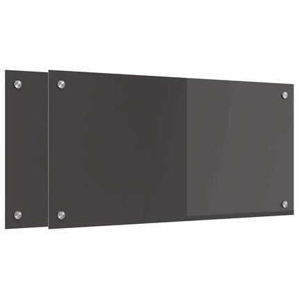 Köksskydd 2 pcs Mörkgrå 80 x 40 cm härdat glas