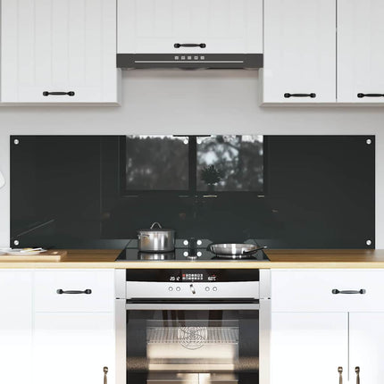 Köksskydd 2 pcs Mörkgrå 80 x 50 cm härdat glas