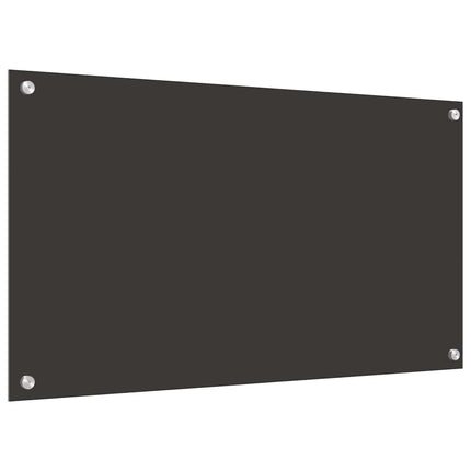 Köksskydd 2 pcs Mörkgrå 90 x 50 cm härdat glas