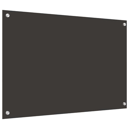 Köksskydd 2 pcs Mörkgrå 90 x 60 cm härdat glas
