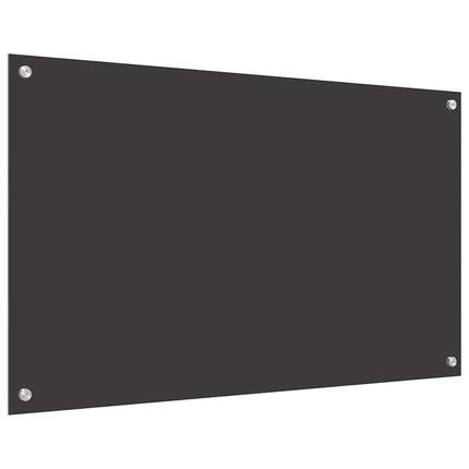 Köksskydd 2 st Mörkgrå 100 x 60 cm härdat glas
