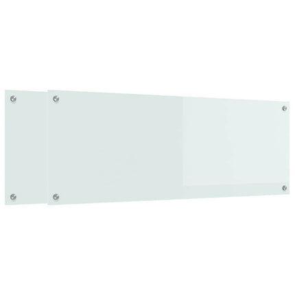 Köksskydd 2 st Vit 110 x 40 cm härdat glas