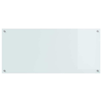 Köksskydd 2 pcs Vit 110 x 50 cm härdat glas