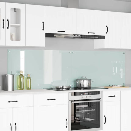 Köksskydd 2 pcs Vit 110 x 60 cm härdat glas