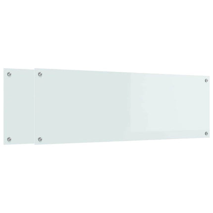 Köksskydd 2 pcs Vit 120 x 40 cm härdat glas