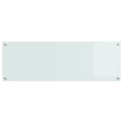 Köksskydd 2 pcs Vit 120 x 40 cm härdat glas