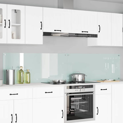 Köksskydd 2 pcs Vit 120 x 50 cm härdat glas