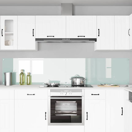 Köksskydd 2 pcs Vit 120 x 50 cm härdat glas