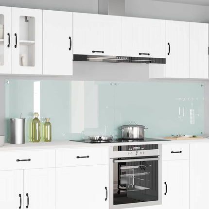 Köksskydd 2 pcs Vit 120 x 60 cm härdat glas