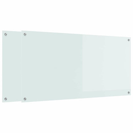 Köksskydd 2 pcs Vit 120 x 60 cm härdat glas