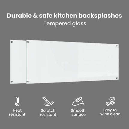 Köksskydd 2 st Transparent 110 x 40 cm härdat glas