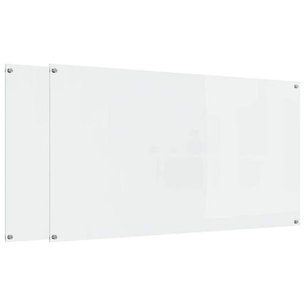 Köksskydd 2 pcs Transparent 110 x 60 cm härdat glas