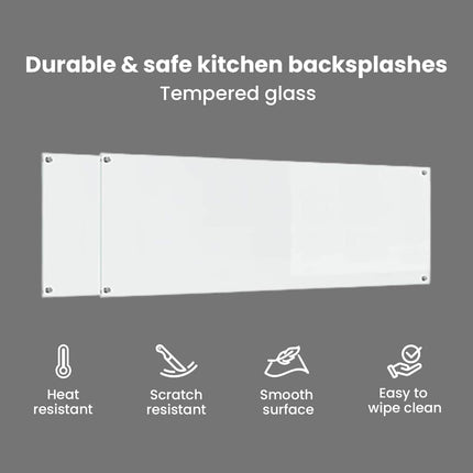 Köksskydd 2 pcs Transparent 120 x 40 cm härdat glas