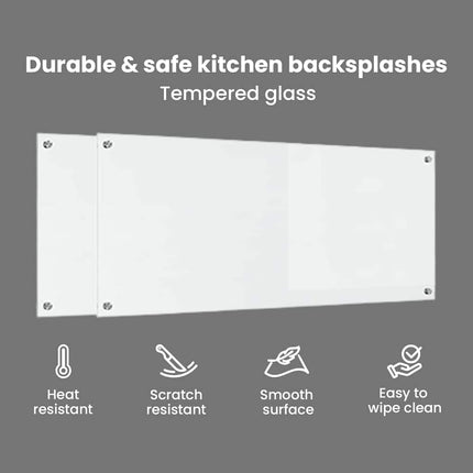 Köksskydd 2 pcs Transparent 120 x 50 cm härdat glas