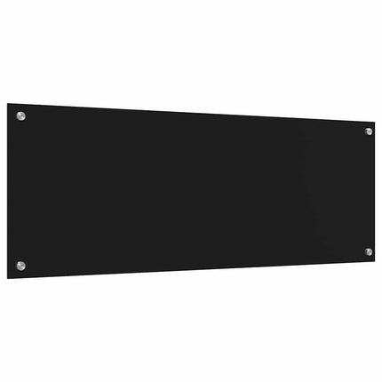 Köksskydd 2 pcs Svart 110 x 40 cm härdat glas