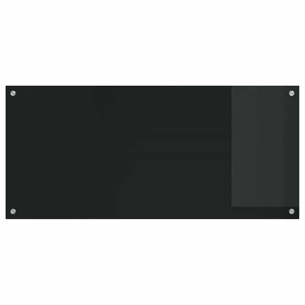 Köksskydd 2 pcs Svart 110 x 50 cm härdat glas