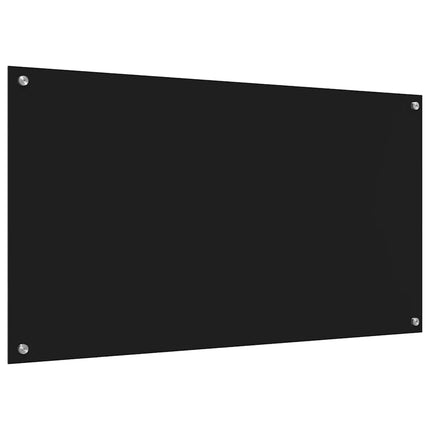 Köksskydd 2 pcs Svart 110 x 60 cm härdat glas