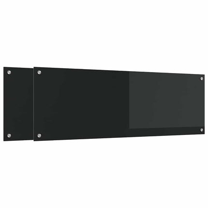 Köksskydd 2 pcs Svart 120 x 40 cm härdat glas