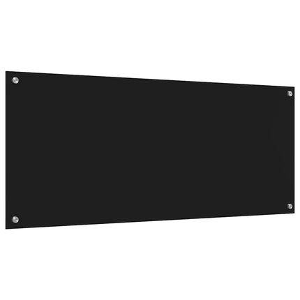 Köksskydd 2 pcs Svart 120 x 50 cm härdat glas