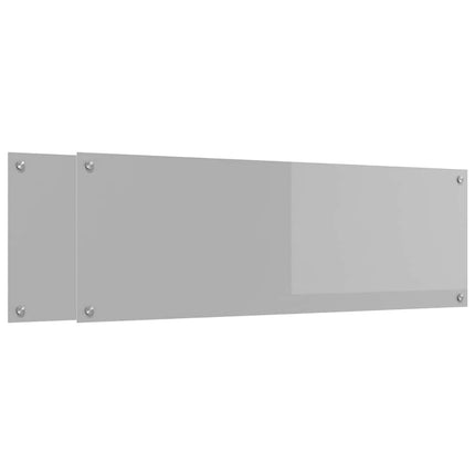 Köksskydd 2 pcs Ljusgrå 120 x 40 cm härdat glas