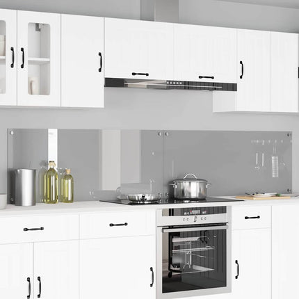 Köksskydd 2 pcs Ljusgrå 120 x 50 cm härdat glas