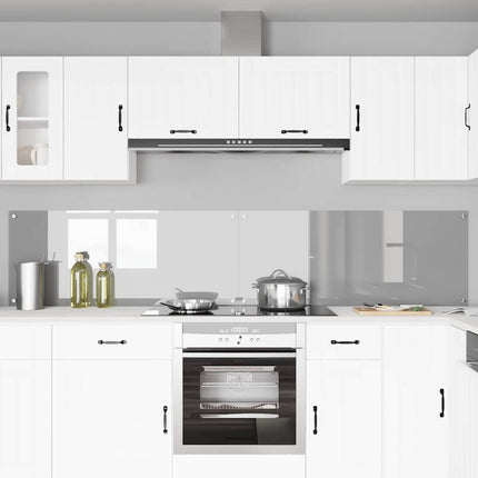 Köksskydd 2 pcs Ljusgrå 120 x 50 cm härdat glas