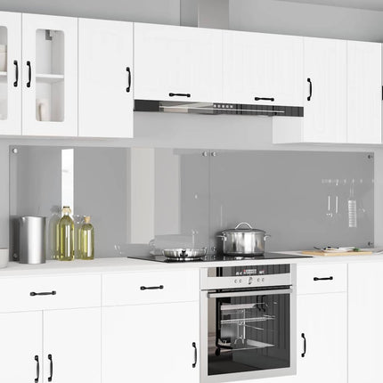 Köksskydd 2 pcs Ljusgrå 120 x 60 cm härdat glas
