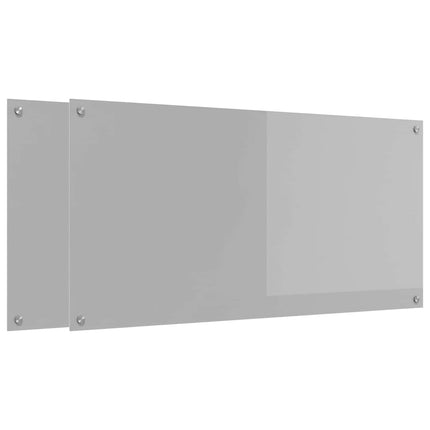 Köksskydd 2 pcs Ljusgrå 120 x 60 cm härdat glas