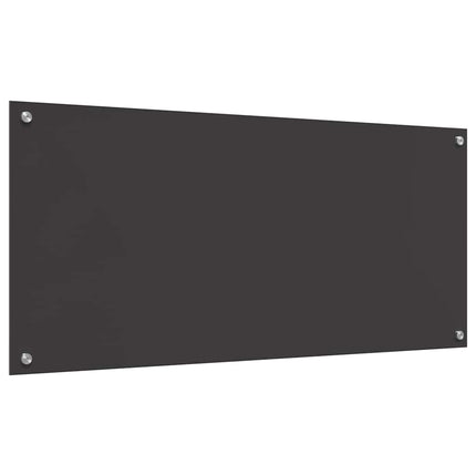 Köksskydd 2 st Mörkgrå 110 x 50 cm härdat glas