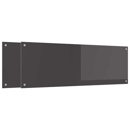 Köksskydd 2 pcs Mörkgrå 120 x 40 cm härdat glas