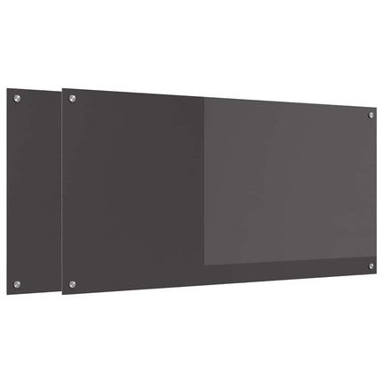 Köksskydd 2 pcs Mörkgrå 120 x 60 cm härdat glas