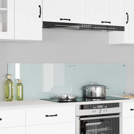 Köksskydd 2 pcs Vit 80 x 40 cm härdat glas