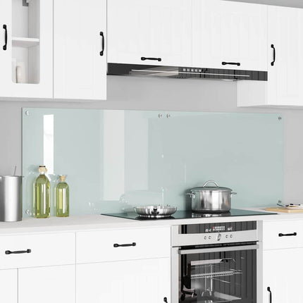 Köksskydd 2 pcs Vit 90 x 60 cm härdat glas