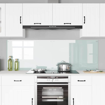 Köksskydd 2 pcs Vit 90 x 60 cm härdat glas