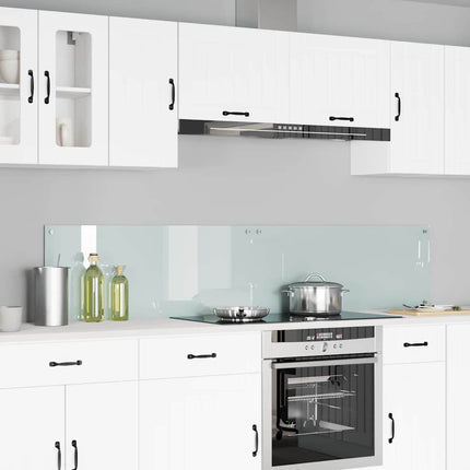 Köksskydd 2 pcs Vit 100 x 40 cm härdat glas