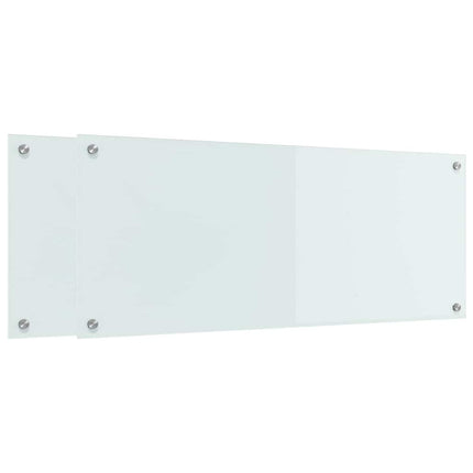 Köksskydd 2 pcs Vit 100 x 40 cm härdat glas