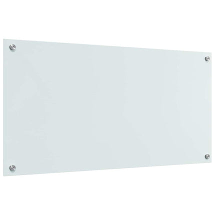 Köksskydd 2 pcs Vit 100 x 50 cm härdat glas