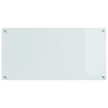 Köksskydd 2 pcs Vit 100 x 50 cm härdat glas