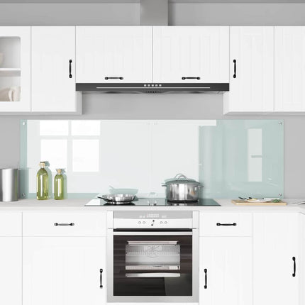 Köksskydd 2 pcs Vit 100 x 60 cm härdat glas