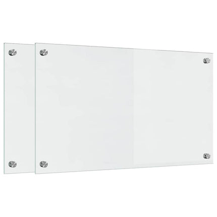 Köksskydd 2 pcs Transparent 70 x 40 cm härdat glas