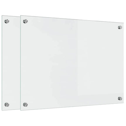 Köksskydd 2 st Transparent 70 x 50 cm härdat glas