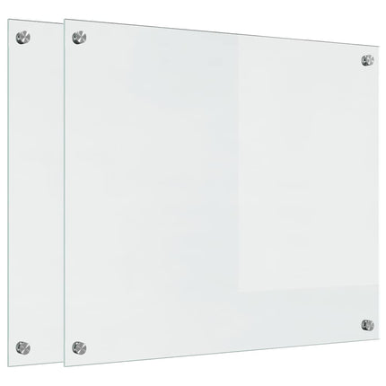 Köksskydd 2 pcs Transparent 70 x 60 cm härdat glas