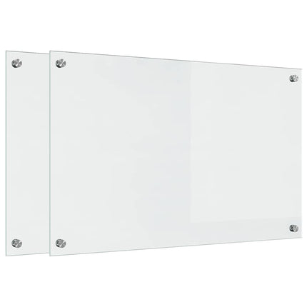 Köksskydd 2 st Transparent 80 x 50 cm härdat glas