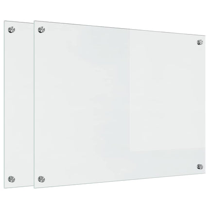 Köksskydd 2 st Transparent 80 x 60 cm härdat glas